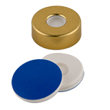 ND20 Magnetic Crimp Cap (8mm hole) with Silicone/PTFE SPME MicroCenter Septa , pk.100