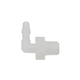 Barbed Tubing Port Fitting, PP, 90° Angled, Tubing ID 5.0-6.0mm, ea.