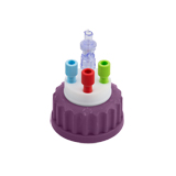 Safety-Cap GL45, Purple, 3x Tubing Port, ea.