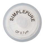 25mm Syringe Filter, Glass Micro Fiber (GMF), without binder, Nonsterile, Pore Size 0.70µm, pk.100