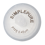 25mm Syringe Filter, PTFE Hydrophobic, Nonsterile, Pore Size 0.45µm, pk.100