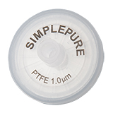 25mm Syringe Filter, PTFE Hydrophobic, Nonsterile, Pore Size 1.0µm, pk.100