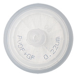 25mm Syringe Filter, Polyvinylidene difluoride (PVDF) with GMF, Nonsterile, Pore Size 0.22µm, pk.100