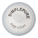 25mm Syringe Filter, Polyvinylidene difluoride (PVDF), Nonsterile, Pore Size 0.22µm, pk.100