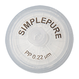 25mm Syringe Filter, Polypropylene (PP), Nonsterile, Pore Size 0.22µm, pk.100