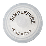 25mm Syringe Filter, Polypropylene (PP) with GMF, Nonsterile, Pore Size 0.45µm, pk.100