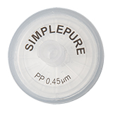 25mm Syringe Filter, Polypropylene (PP), Nonsterile, Pore Size 0.45µm, pk.100