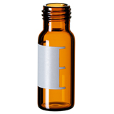 1.5ml Short Thread Vial 32 x 11.6mm (amber) with label & filling lines, wide opening, pk.1000 - Silanized