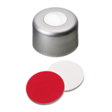 ND8 Crimp Cap with Septa Silicone/PTFE (white/red), 45° shore A, 1.3mm, pk.1000 - UltraClean
