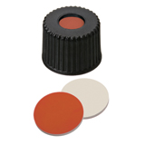 8-425 Screw Cap (black) with Septa RedRubber/PTFE (red/beige), 1.3mm, pk.1000