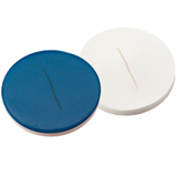 10mm Septa Silicone/PTFE (white/blue) with slit, 55° shore A, 1.5mm, pk.1000