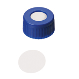 9-425 Screw Cap (blue) with Septa PTFE only, 53° shore D, 0.2mm, pk.1000