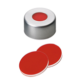 11mm Crimp Cap (silver) with Septa PTFE/Silicone/PTFE (red/white/red), 45° shore A, 1.0mm, pk.1000
