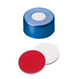 11mm Crimp Cap (blue) with Septa Silicone/PTFE (white/red), 45° shore A, 1.3mm, pk.1000 - UltraClean