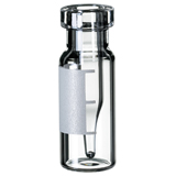 0.2ml Crimp Neck Vial 32 x 11.6mm (clear) with label and filling lines, integrated insert, pk.1000 - Top Bonded