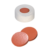 Snap Ring Cap hard version (transparent) with Septa Natural Rubber/TEF (red-orange/transparent), 60ø shore A, 1.0mm, pk.1000