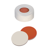 Snap Ring Cap hard version (transparent) with Septa RedRubber/PTFE (red/beige), 45ø shore A, 1.0mm, pk.1000