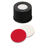 13-425 Screw Cap (black) with Septa Silicone/PTFE (cream/red), 55° shore A, 1.5mm, pk.1000