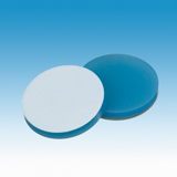 20mm Septa Silicone/PTFE (blue transparent/white), 45° shore A, 3.0mm, pk.1000