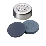 ND20 Center Tear-Off Crimp Cap with Septa Butyl Rubber/PTFE, 50° shore A, 3.0mm, pk.1000