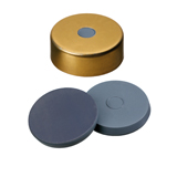 ND20 Magnetic Crimp Cap (5mm hole) with Septa Butyl Rubber/PTFE, 50° shore A, 3.0mm, pk.1000