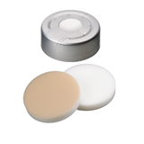 ND20 Headspace Crimp Cap with Septa Silicone/PTFE (white/beige), 45° shore A, 3.2mm, pk.1000