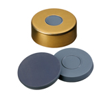 ND20 Magnetic Crimp Cap (8mm hole) with Septa Butyl Rubber/PTFE, 50° shore A, 3.0mm, pk.1000