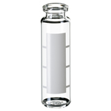20ml Headspace Vial (clear) 75.5 x 23mm with label and filling lines, pk.1000 - Rounded Bottom