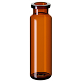 20ml Headspace Vial (amber) 75.5 x 22.5mm, pk.1000 - DIN Crimp Neck, Long Neck, Rounded Bottom