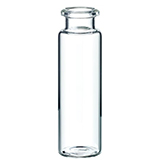 20ml Headspace Vial (clear) 75.5 x 22.5mm, pk.1000 - bevelled Crimp Neck, Long Neck, Flat Bottom