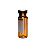 0.35ml 11mm Wide Opening Crimp Top Vial 32x12mm (amber, labelled), with fused conical insert, pk.100