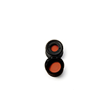 8mm open top cap (black, pp), 5.5mm hole, with red ptfe/white silicone/red ptfe septum