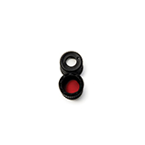 8mm open top cap (black, polypropylene), 5.5mm hole, with red ptfe/white silicone septum
