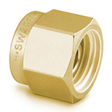 Restek Swagelok Fitting, 1/4" Plug, Brass, pk.10