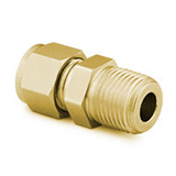 Restek Swagelok Fitting, 1/4" to 1/8" NPT Male Connector, Brass, pk.10