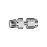 Restek Parker Fitting, 1/4" to 1/4" NPT Male Connector, Stainless Steel, pk.2