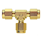 Restek Swagelok Fitting, 1/4" Tee, Brass, pk.2