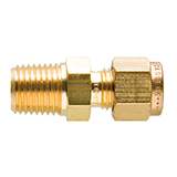 Restek Swagelok Fitting, 1/4" to 1/4" NPT Male Connector, Brass, pk.10