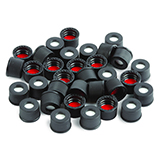 8mm Cap (black) with Septa Red PTFE/Silicone 0.065", pk.100