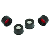 WISP 48 Cap (black/Top Hat) with Septa PTFE/Silicone, pk.100