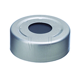 20mm Aluminum Pressure Release Crimp Seal (silver) with Septa PTFE/Gray Butyl Rubber, pk.100