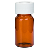 Restek Pre-Cleaned VOA vials, 20ml AMBER Pre-Cleaned VOA vials Open Top with 0.125" PTFE/Silcone Septa, pk.72