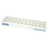 Restek Vial Storage Rack Designed for 6, 10, or 20ml Headspace Vials, 36 Vial Capacity Polypropylene, ea