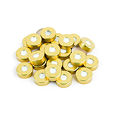 20mm Magnetic Crimp Seal (gold/8mm Hole) with Septa PTFE/Silicone, pk.100
