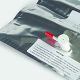 Restek Gas Sampling Bag, Multi-Layer Foil, 3L, 10"x10" with polypropylene combo valve & septum, 1 eyelet, pk.5