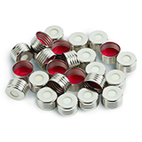 18mm Magnetic Screw Cap (silver) with Septa Red PTFE/Silicone, 1.9mm thick, pk.1000