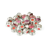 18mm Magnetic Screw Cap (silver) with Septa PTFE/Red Chlorobutyl, pk.1000