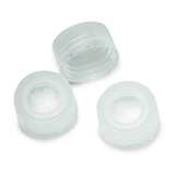 9mm Screw-Thread Solid-Top Polyethylene Caps, clear, PTFE-free, pk.1000
