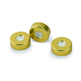 Restek SPME Vial Cap 20mm (gold), Steel Crimp with MicroCenter PTFE/Silicone Septa, pk.100
