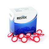 Restek 30mm Syringe Filter, 0.45um, Cellulose Acetate, red, luer-lock, pk.100